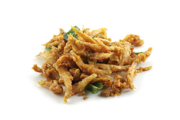 fried fish isolated on white background