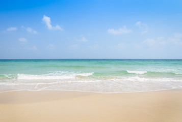 Fototapeta na wymiar Nature landscape of tropical sandy beach with turquoise sea