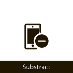 mobile icon. substract mobile. sign design