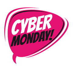 cyber monday retro speech balloon