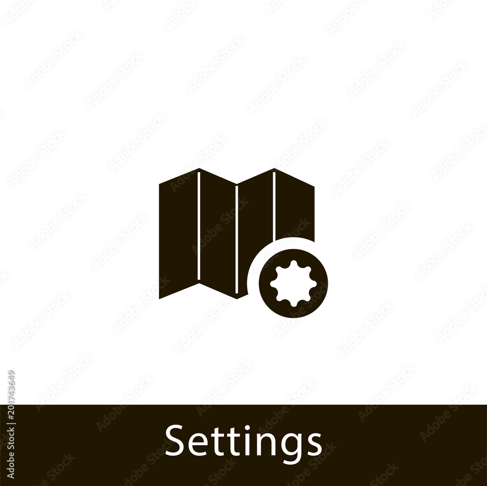 Poster map icon. settings map. sign design