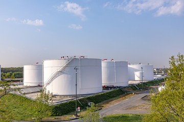 white oil tanks