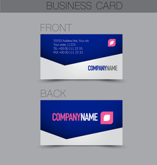 Fototapeta premium Business card set template for business identity corporate style. Blue color. Vector illustration.