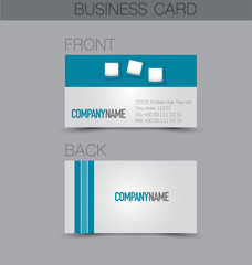 Fototapeta premium Business card set template for business identity corporate style. Blue color. Vector illustration.
