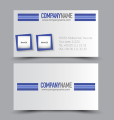Business card set template for business identity corporate style. Vector illustration.