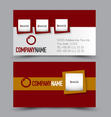 Business card set template for business identity corporate style. Vector illustration.