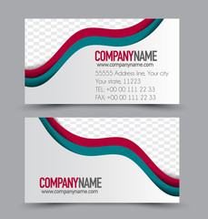 Fototapeta premium Business card set template for business identity corporate style. Vector illustration. Red and blue color.