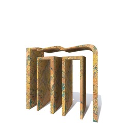 Conceptual old rusted metal font or type, iron or steel industry piece isolated white background. Educative rusty material, aged vintage surface, worn damaged paint as 3D illustration rough surface