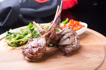 Grilled lamb meat