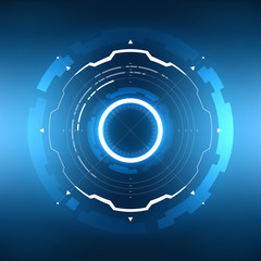 Futuristic Sci-Fi Virtual Reality Technology HUD Circle Element. Abstract Background