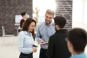 Brainstorming in corporation with the team