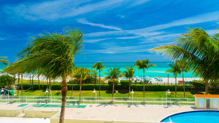 Aerial view city Miami Beach, South Beach, Florida, USA.