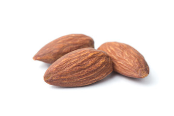 Almonds isolated on white background
