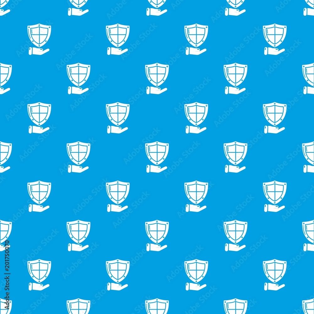 Poster shield pattern vector seamless blue repeat for any use