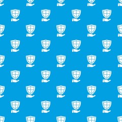Shield pattern vector seamless blue repeat for any use