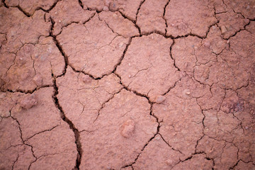 Closed up of dry break land, nature background concept.