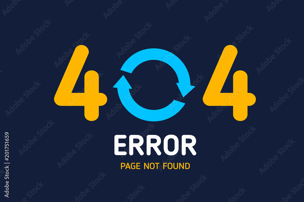 Poster 404  error with restrat icon notebook design template for website 
