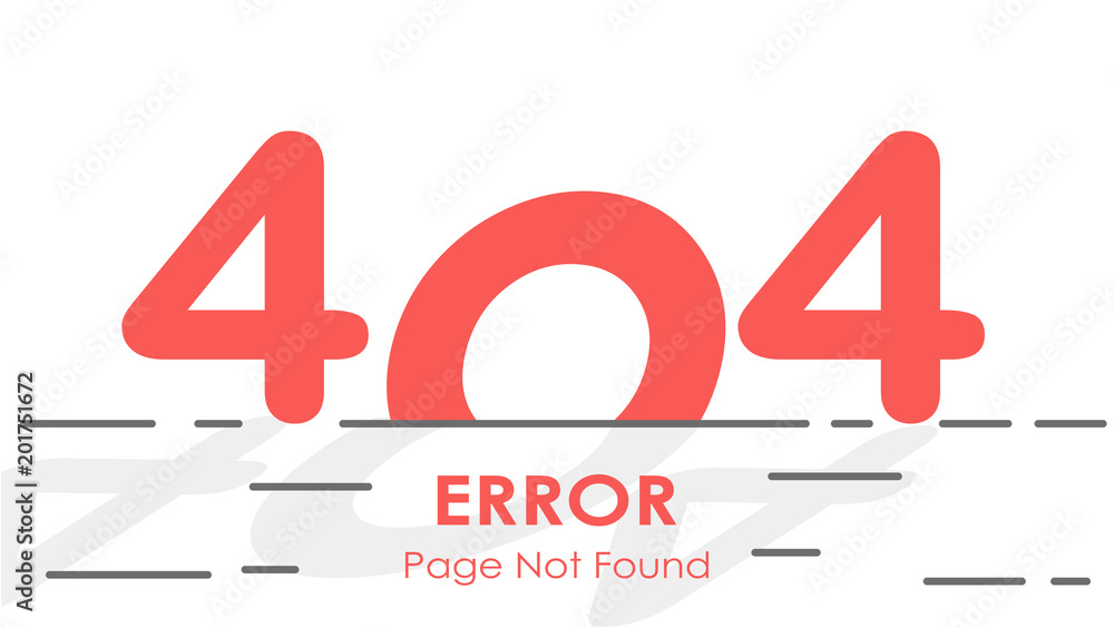 Aufkleber 404 error creative design flat vector template for website with white background graphic