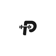 Letter P logo icon design template elements with fitness