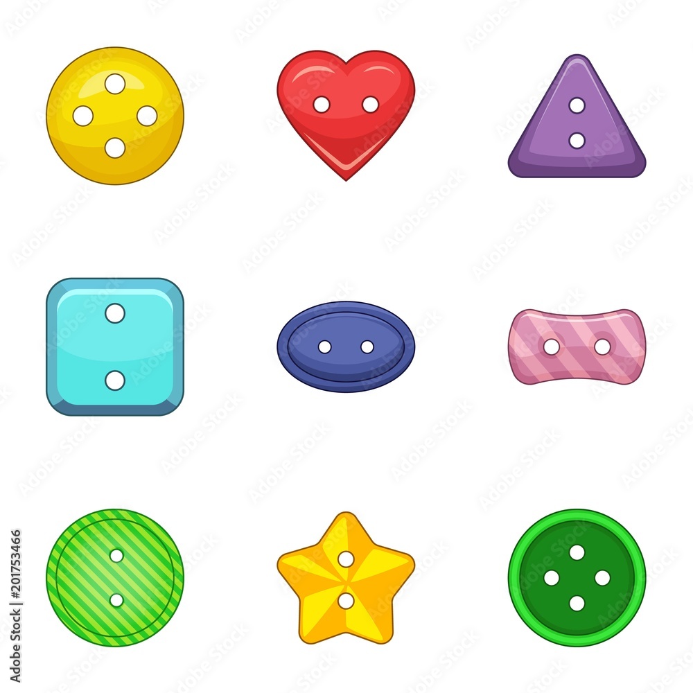 Poster clasp icons set. cartoon set of 9 clasp vector icons for web isolated on white background