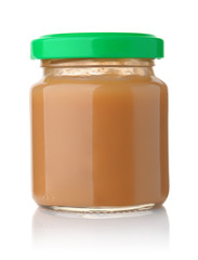 Front view of baby fruit puree jar