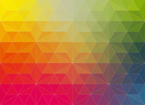 Vector polygonal mosaic background in rainbow colors