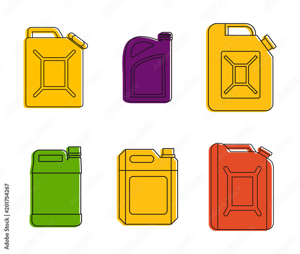 Poster canister icon set. color outline set of canister vector icons for web design isolated on white backg