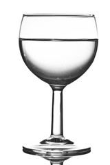 Glass of water on the white background