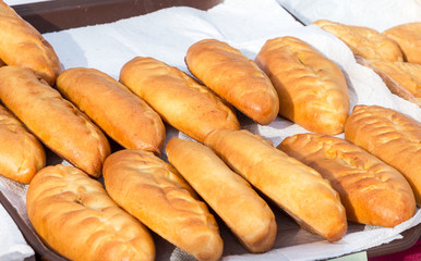 Fried tasty homemade patties ready for sale
