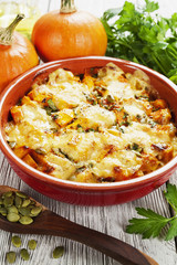 Chicken baked with pumpkin