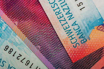Swiss cash banknotes.