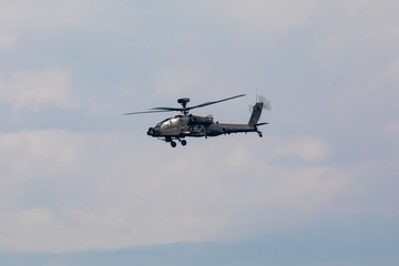 Fototapeta na wymiar Flying Apache Helicopter