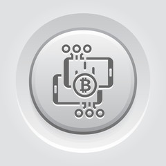 Bitcoin Transaction Button Icon.