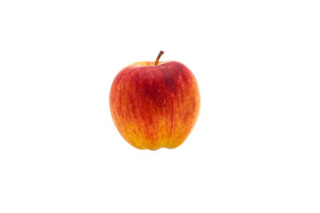 Single fresh red apple. Isolated on white background. Studio photography.