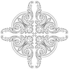 Vintage baroque ornament, corner. Retro pattern antique style acanthus. Decorative design element filigree calligraphy vector. - stock vector