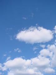 clear blue sky with plain white cloud with space for text background.