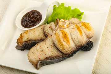 Grilled shark steak