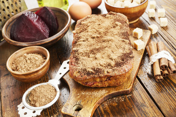 Beetroot pie with walnuts