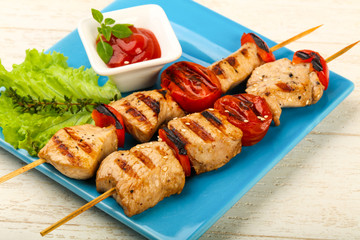 Grilled turkey skewer
