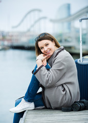 Portrait of adult girl relaxing at berth