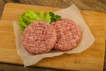 Raw burger cutlet