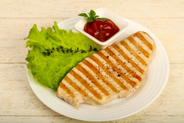 Grilled turkey steak