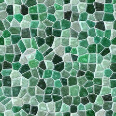 surface floor marble mosaic pattern seamless background with gray grout - emerald green color