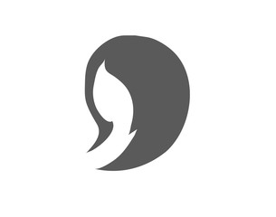 Modern Woman face shape or logo icon 