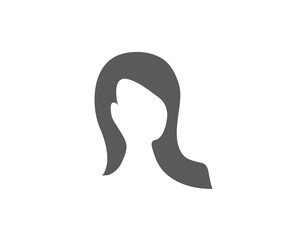 Modern Woman face shape or logo icon 