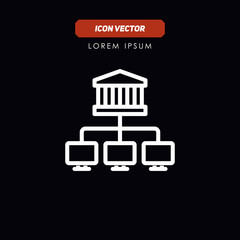 Bank network icon vector