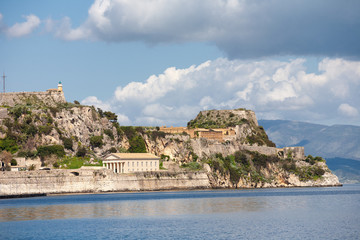 Fototapeta na wymiar The Old Fortress in Corfu town, Corfu island, Greece