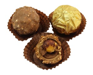 Brown Round Chocolate Candies in Paper Package