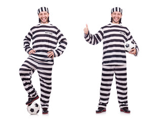 Prison inmate isolated on the white background