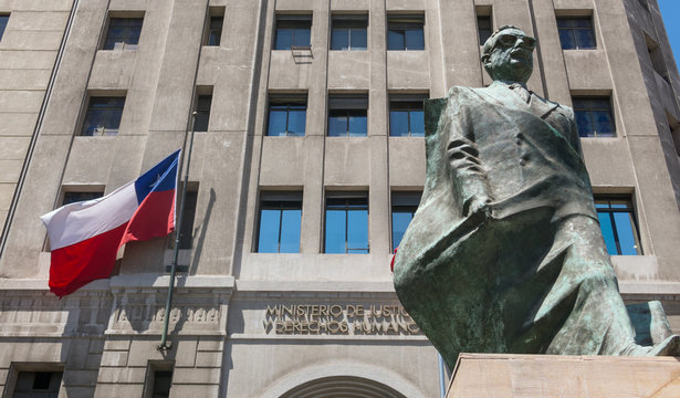 Monument to Chilean statesman and political figure. Salvador Allende in Santiago de Chile